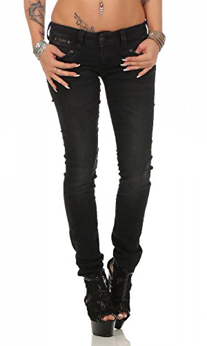 Herrlicher Women's Piper Slim Jeans, Black (Tempest 671), W27/L32 (Manufacturer size: 27) on sale